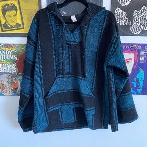 Black and blue drug rug jacket